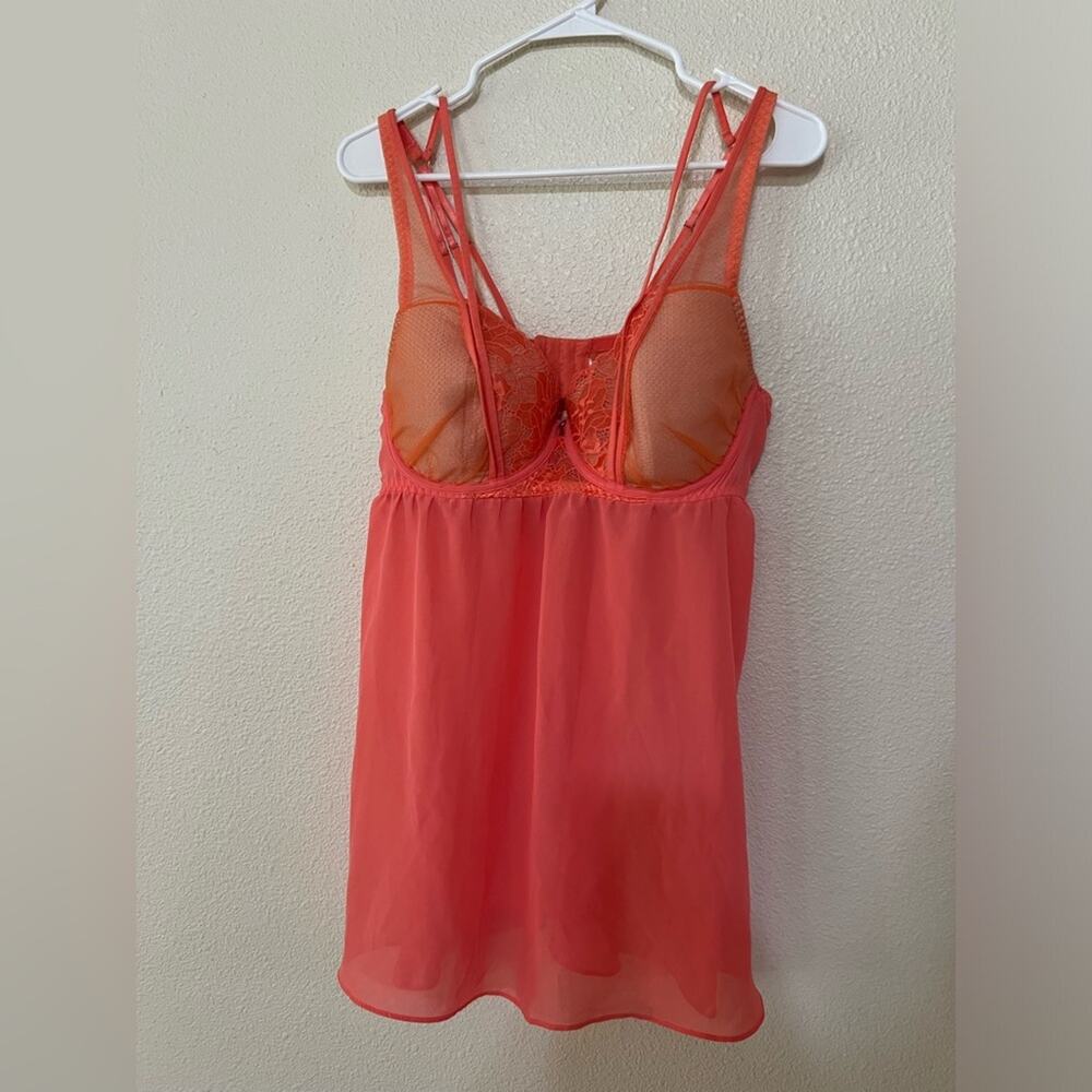 Cacique light Orange lace strappy babydoll slip 38DD